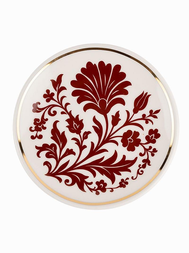Bordo Modern Çini Tabak Hediye Seti